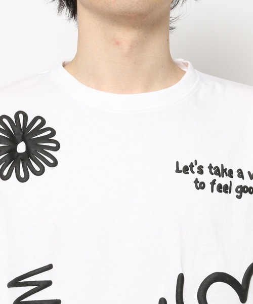 LAKOLE(ラコレ)の「ハッポウプリントT / 425166(Tシャツ/カットソー・メンズ・ホワイト/オレンジ/チャコール・MEDIUM/LARGE)」の21枚目の写真