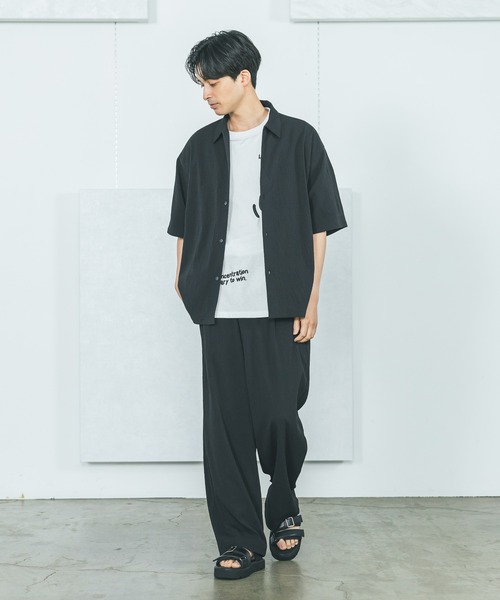 LAKOLE(ラコレ)の「ハッポウプリントT / 425166(Tシャツ/カットソー・メンズ・ホワイト/オレンジ/チャコール・MEDIUM/LARGE)」の4枚目の写真