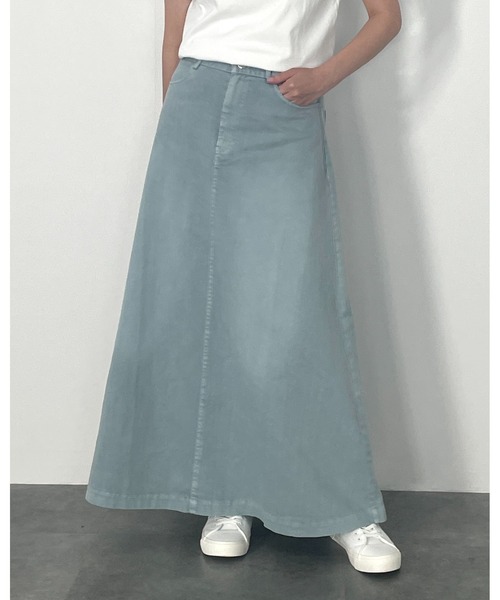 OFF-WHITE コットン混 デニム スカート セール】コットンフレアデニムスカート / デニム スカート