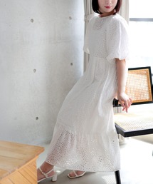 Ruwan yu（ルワンユー）の「バルーンスリーブレースワンピース【大きいサイズ対応】（ワンピース）」