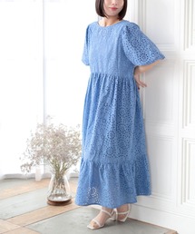 Ruwan yu（ルワンユー）の「バルーンスリーブレースワンピース【大きいサイズ対応】（ワンピース）」