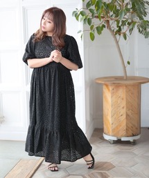 Ruwan yu（ルワンユー）の「バルーンスリーブレースワンピース【大きいサイズ対応】（ワンピース）」