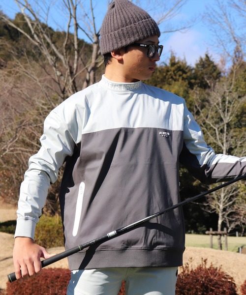 LUXE/R GOLF(ラグジュ ゴルフ)の「(RM)【LUXE/R GOLF】ストレッチ クロス バイカラー ロゴ ジャガード プルオーバー シャツ(スウェット・メンズ・グレー系/チャコールグレー×ブラック/ブラック×ホワイト・L/XL/M)」の10枚目の写真
