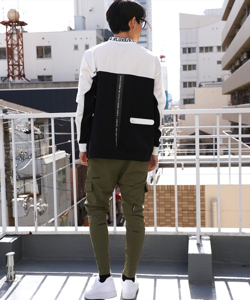 LUXE/R GOLF(ラグジュ ゴルフ)の「(RM)【LUXE/R GOLF】ストレッチ クロス バイカラー ロゴ ジャガード プルオーバー シャツ(スウェット・メンズ・グレー系/チャコールグレー×ブラック/ブラック×ホワイト・L/XL/M)」の13枚目の写真