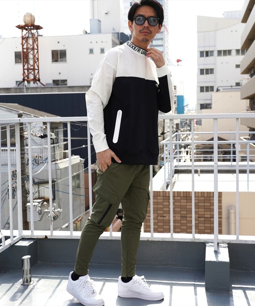 LUXE/R GOLF(ラグジュ ゴルフ)の「(RM)【LUXE/R GOLF】ストレッチ クロス バイカラー ロゴ ジャガード プルオーバー シャツ(スウェット・メンズ・グレー系/チャコールグレー×ブラック/ブラック×ホワイト・L/XL/M)」の15枚目の写真