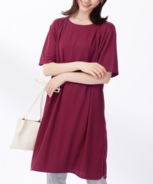 BELLUNA PLUS（ベルーナ）の「かのこ素材肩タックデザインワンピース（チュニック）」