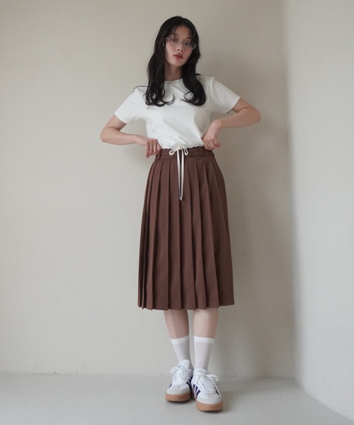EIMY ISTOIRE(エイミーイストワール)の「レースポイントプリーツミディスカート(スカート・レディース・ブラウン/ブラック/グレー・S/M)」の5枚目の写真