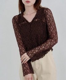 Kastane | 【新色追加/S.Mサイズ展開】衿付きレースプルオーバー(Tシャツ/カットソー)