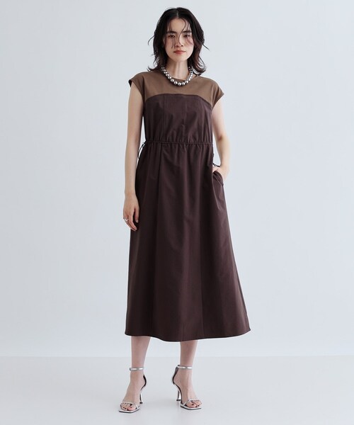 GALLEST(ギャレスト)の「ストライプサッカービスチェワンピース(ワンピース・レディース・ブラック/ブラウン系その他・36/38/40)」の1枚目の写真