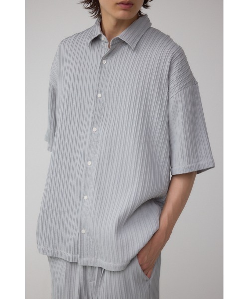 AZUL by moussy(アズールバイマウジー)の「タック楊柳リラックスシャツ(シャツ/ブラウス・メンズ・ライトグレー/グリーン/ブラック・MEDIUM/LARGE)」の1枚目の写真