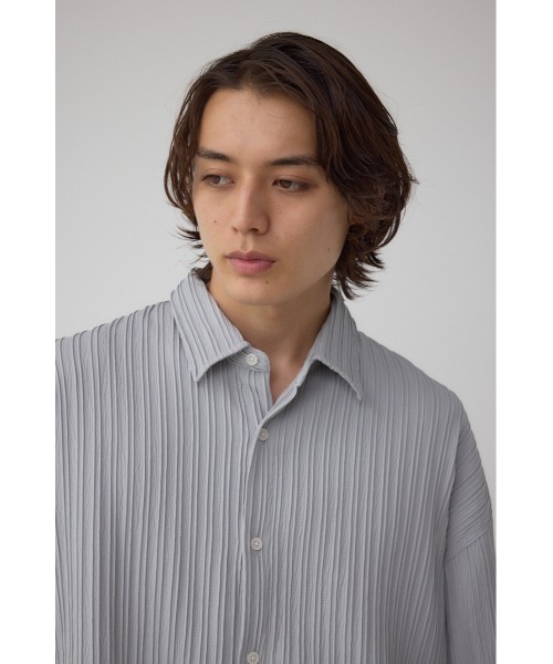 AZUL by moussy(アズールバイマウジー)の「タック楊柳リラックスシャツ(シャツ/ブラウス・メンズ・ライトグレー/グリーン/ブラック・MEDIUM/LARGE)」の11枚目の写真