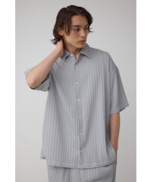 AZUL by moussy(アズールバイマウジー)の「タック楊柳リラックスシャツ(シャツ/ブラウス・メンズ・ライトグレー/グリーン/ブラック・MEDIUM/LARGE)」の12枚目の写真