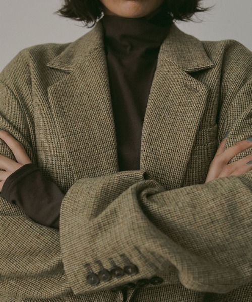 セール】【ZOZO限定カラー】チェックツィードテーラージャケット
