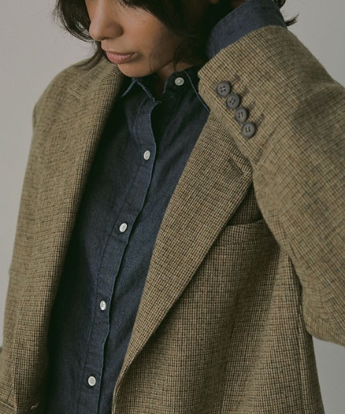 ZOZO限定カラー】チェックツィードテーラージャケット（テーラード