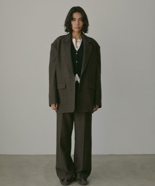 セール】【ZOZO限定カラー】チェックツィードテーラージャケット