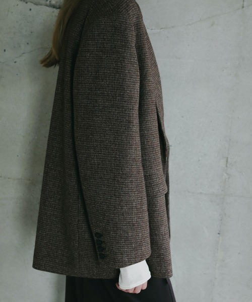 【即完】ETRETOKYO チェックツィードテーラージャケット M ZOZO限定カラー】チェックツィードテーラージャケット（テーラード