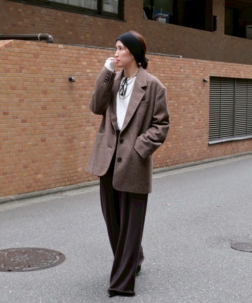 【新品タグ付き】etre tokyoチェックツィードテーラージャケット チェックツィードテーラージャケット(S BEIGE): アウター