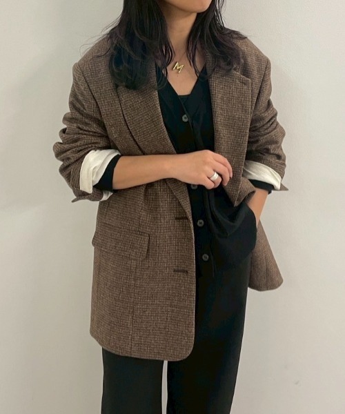 ZOZO限定カラー】チェックツィードテーラージャケット（テーラード