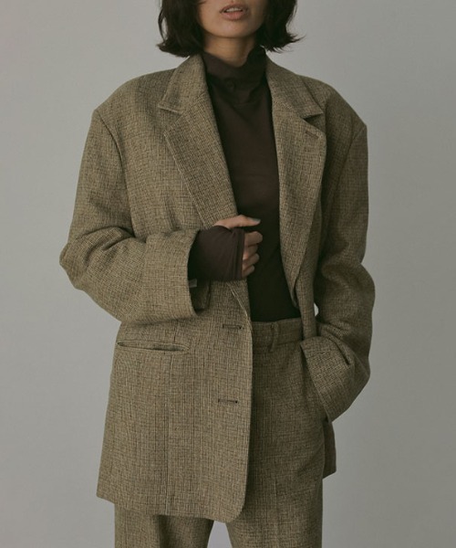 ZOZO限定カラー】チェックツィードテーラージャケット（テーラード