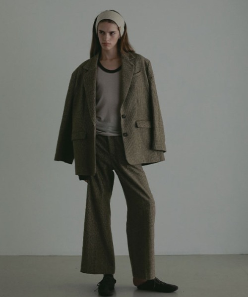 セール】【ZOZO限定カラー】チェックツィードテーラージャケット