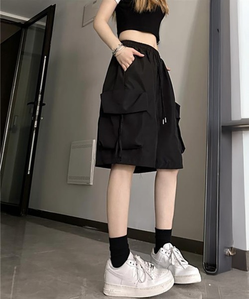 Miniministore（ミニミニストア）の「カーゴショートパンツ 5分丈ハーフパンツ（カーゴパンツ・レディース・ブラック/ピンク/ブルーグレー/ブルー・L/M）」の9枚目の写真