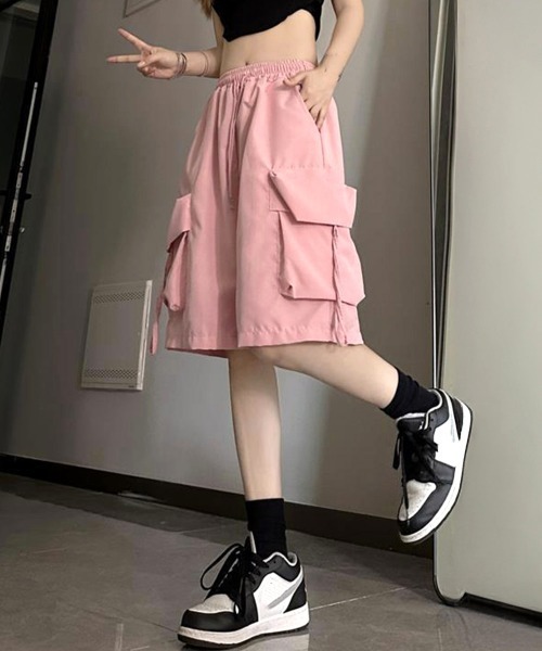 Miniministore（ミニミニストア）の「カーゴショートパンツ 5分丈ハーフパンツ（カーゴパンツ・レディース・ブラック/ピンク/ブルーグレー/ブルー・L/M）」の18枚目の写真