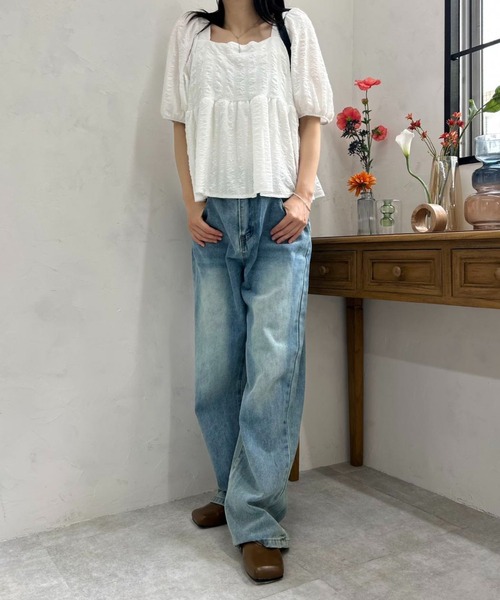 mebole(メボレ)の「バックリボンフレンチトップ(シャツ/ブラウス・レディース・ホワイト・FREE)」の18枚目の写真