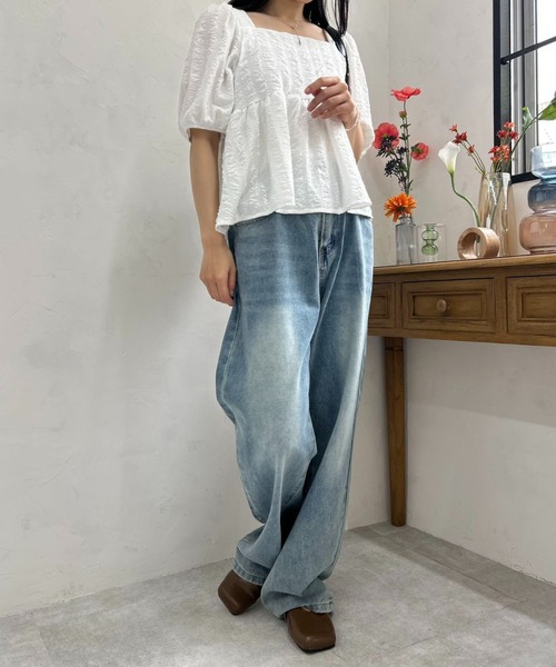 mebole(メボレ)の「バックリボンフレンチトップ(シャツ/ブラウス・レディース・ホワイト・FREE)」の16枚目の写真