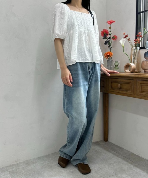 mebole(メボレ)の「バックリボンフレンチトップ(シャツ/ブラウス・レディース・ホワイト・FREE)」の15枚目の写真