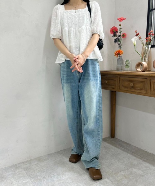 mebole(メボレ)の「バックリボンフレンチトップ(シャツ/ブラウス・レディース・ホワイト・FREE)」の17枚目の写真