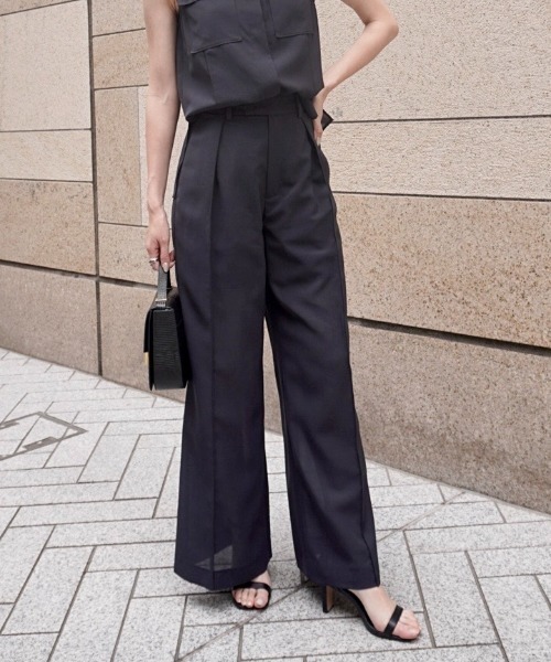 anuans（アニュアンス）の「シアーボイルセミワイドパンツ（その他パンツ・レディース・グレー/ネイビー/グレー系その他2・SMALL/MEDIUM）」の3枚目の写真