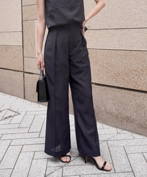 anuans（アニュアンス）の「シアーボイルセミワイドパンツ（その他パンツ・レディース・グレー/ネイビー/グレー系その他2・SMALL/MEDIUM）」の7枚目の写真