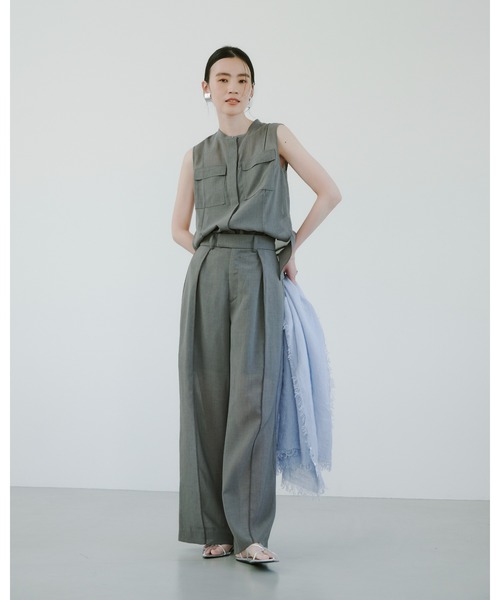 anuans（アニュアンス）の「シアーボイルセミワイドパンツ（その他パンツ・レディース・グレー/ネイビー/グレー系その他2・SMALL/MEDIUM）」の10枚目の写真