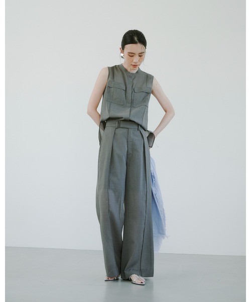 anuans（アニュアンス）の「シアーボイルセミワイドパンツ（その他パンツ・レディース・グレー/ネイビー/グレー系その他2・SMALL/MEDIUM）」の9枚目の写真