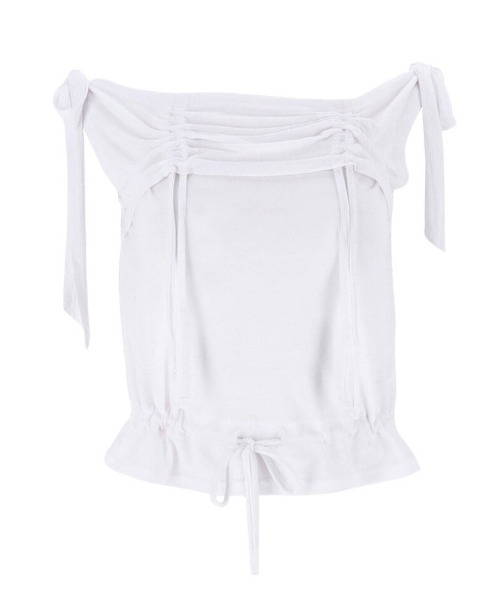 tシャツ A'GEM/9 × .kom 「SETSETSET/セットセットセット」 RABBIT SHIRRING T-SHIRT/ラビット シャーリ A'GEM/9 × .kom 『SETSETSET/セットセットセット』 RABBIT