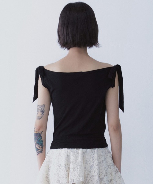 tシャツ A'GEM/9 × .kom 「SETSETSET/セットセットセット」 RABBIT SHIRRING T-SHIRT/ラビット シャーリ A'GEM/9 × .kom 『SETSETSET/セットセットセット』 RABBIT
