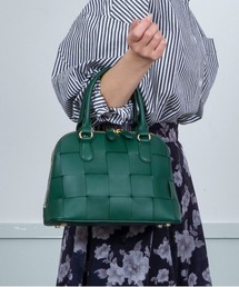 ⭐️ ロートレアモン ブロンズ 編み込みハンドル ハンドバッグショルダー レザー ⭐️ ロートレアモン ブロンズ 編み込みハンドル ハンドバッグ