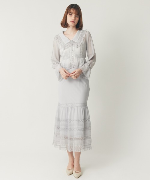 レースピンタックシフォンブラウス（シャツ/ブラウス）｜DEICY