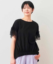 リブ イン コンフォート 接触冷感素材のチュール遣いトップス