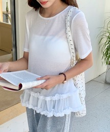 everycoco（エブリーココ）の「フリルヘムルーズTシャツ（Tシャツ/カットソー）」