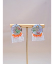 【chiguhagu】【chiguhagu】押花×インド刺繍ピアス(MA)