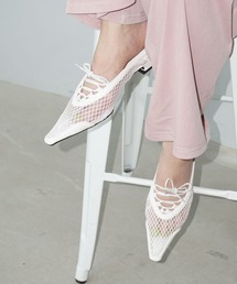 メッシュレースアップ ポインテッドミュール chs25s010