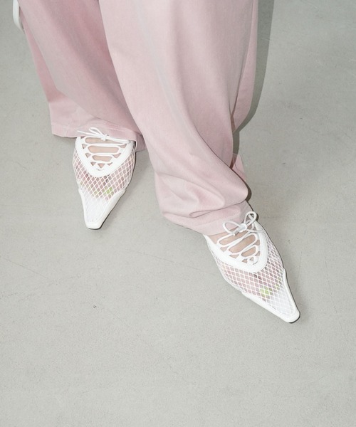 chuclla（チュクラ）の「メッシュレースアップ ポインテッドミュール chs25s010（その他シューズ・レディース・ホワイト/ブラック・39/38/37/36）」の10枚目の写真