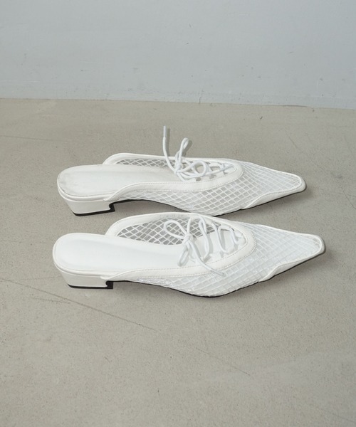 chuclla（チュクラ）の「メッシュレースアップ ポインテッドミュール chs25s010（その他シューズ・レディース・ホワイト/ブラック・39/38/37/36）」の19枚目の写真