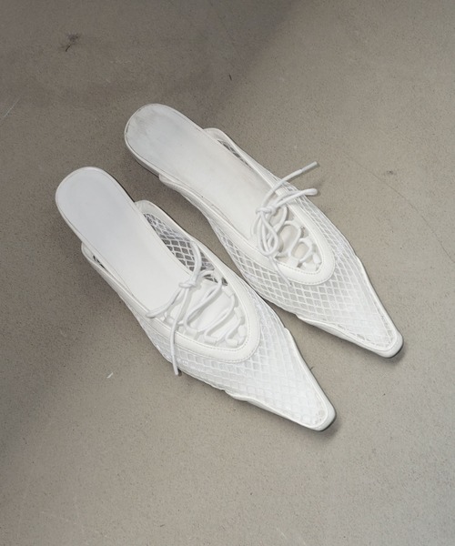 chuclla（チュクラ）の「メッシュレースアップ ポインテッドミュール chs25s010（その他シューズ・レディース・ホワイト/ブラック・39/38/37/36）」の20枚目の写真