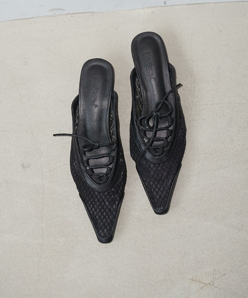 chuclla（チュクラ）の「メッシュレースアップ ポインテッドミュール chs25s010（その他シューズ・レディース・ホワイト/ブラック・39/38/37/36）」の21枚目の写真