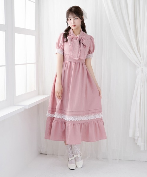選べる襟ロマンティックレースワンピース【大きいサイズ有り