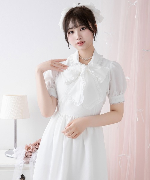 DearMyLoveRose（ディアマイラブローズ）の「選べる襟ロマンティックレースワンピース【大きいサイズ有り】（ワンピース・レディース・スモークピンク/ピンク系その他/ホワイト系その他/ホワイト・LARGE/MEDIUM/3L/LL）」の21枚目の写真