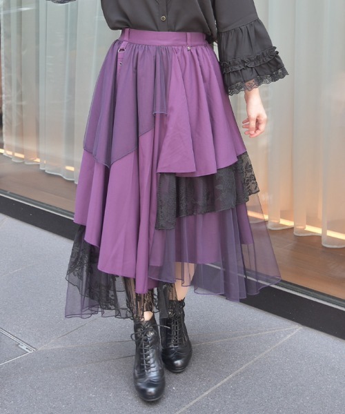 セール】異素材イレヘムロングスカート（スカート）｜axes femme