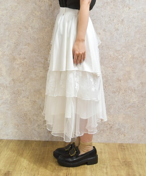 axesfemme異種素材ロングスカート axes femme｜異素材イレヘムロングスカート | Rakuten Fashion